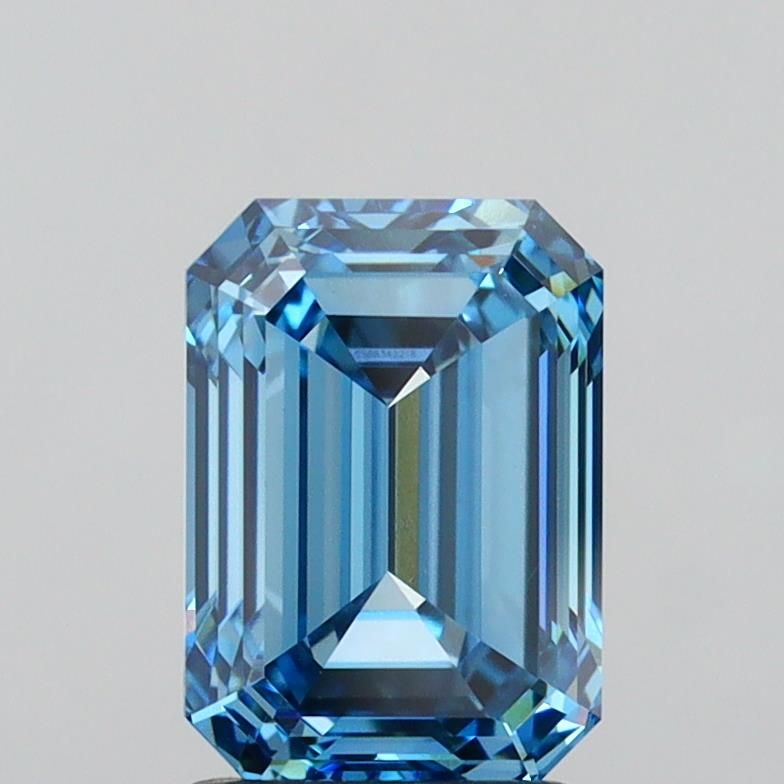 Lab-Grown Emerald Diamond - 2.1 Carats, Fancy Vivid Blue Color, VVS2 Clarity - Certified by IGI - Report Number: LG588342218