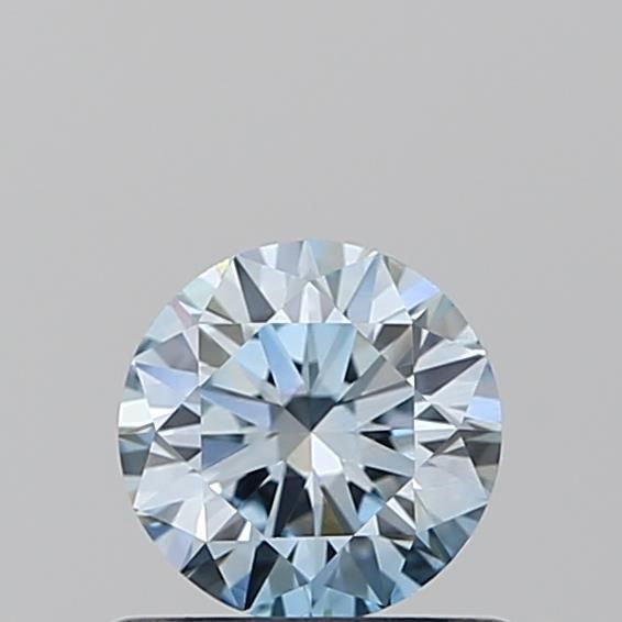 Lab-Grown Round Diamond - 0.54 Carats, Fancy Intense Blue Color, VS2 Clarity - Certified by IGI - Report Number: LG566315447
