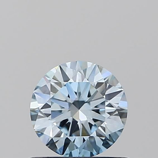 Lab-Grown Round Diamond - 0.54 Carats, Fancy Intense Blue Color, VS2 Clarity - Certified by IGI - Report Number: LG566315447