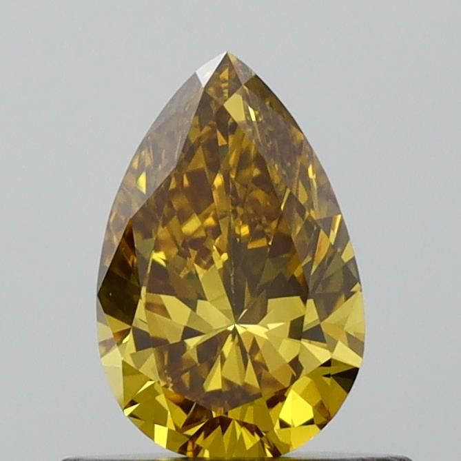 Lab-Grown Pear Diamond - 0.52 Carats, Fancy Gray Yellow Color, VVS1 Clarity - Certified by IGI - Report Number: LG595380130