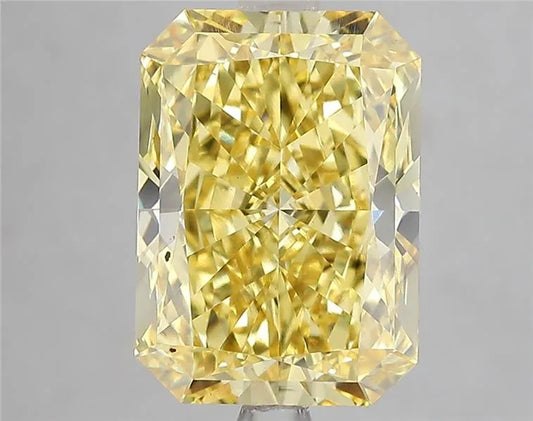 Diamant de laboratoire radiant de 5,02 ct (couleur jaune vif fantaisie, pureté VS2, certifié IGI)