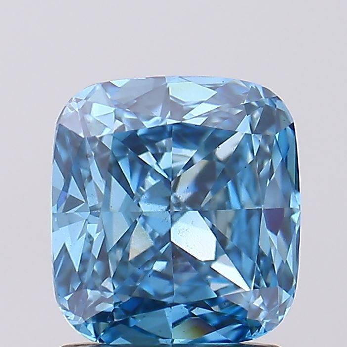 Lab-Grown Cushion Diamond - 1.5 Carats, Fancy Blue Color, VS1 Clarity - Certified by IGI - Report Number: LG582353398