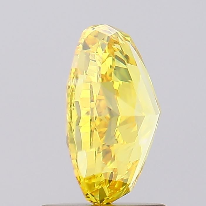Lab-Grown Oval Diamond - 1.53 Carats, Fancy Vivid Yellow Color, VVS2 Clarity - Certified by IGI - Report Number: LG630428742