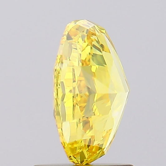 Lab-Grown Oval Diamond - 1.53 Carats, Fancy Vivid Yellow Color, VVS2 Clarity - Certified by IGI - Report Number: LG630428742
