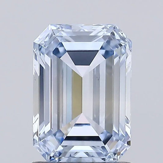 1.23ct Emerald Lab Grown Diamond (Colour Fancy Blue, Clarity VS2, IGI Certified)