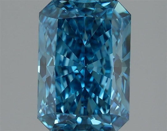 Lab-Grown Radiant Diamond - 2.04 Carats, Fancy Vivid Blue Color, VVS2 Clarity - Certified by IGI - Report Number: LG675514654