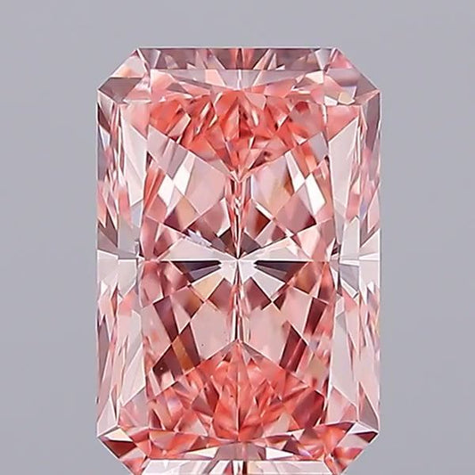 Lab-Grown Radiant Diamond - 4.0 Carats, Fancy Vivid Pink Color, VS1 Clarity - Certified by IGI - Report Number: LG684505019
