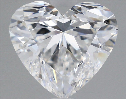 Lab-Grown Heart Diamond - 2.5 Carats, D Color, VVS2 Clarity - Certified by IGI - Report Number: LG666431166