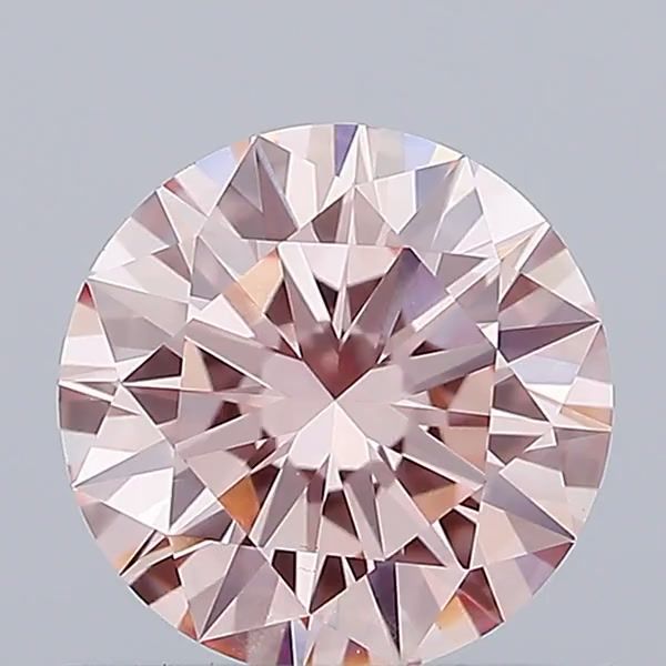 Lab-Grown Round Diamond - 0.72 Carats, Fancy Pink Color, VS1 Clarity - Certified by IGI - Report Number: LG685597643