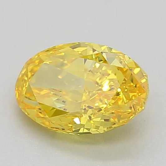 0.82ct Oval Lab Grown Diamond (Colour Fancy Vivid Yellow, Clarity VVS1, IGI Certified)