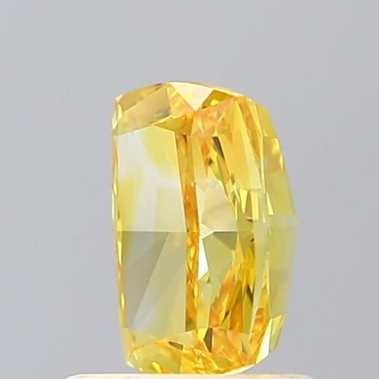 Lab-Grown Cushion Diamond - 1.01 Carats, Fancy Vivid Yellow Color, VS1 Clarity - Certified by IGI - Report Number: LG584353615