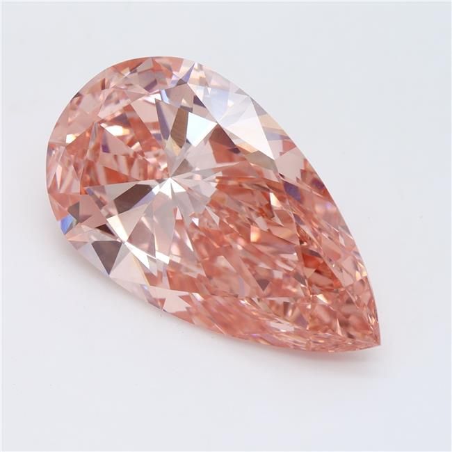 Lab-Grown Pear Diamond - 7.98 Carats, Fancy Intense Pink Color, VS1 Clarity - Certified by IGI - Report Number: LG574359596