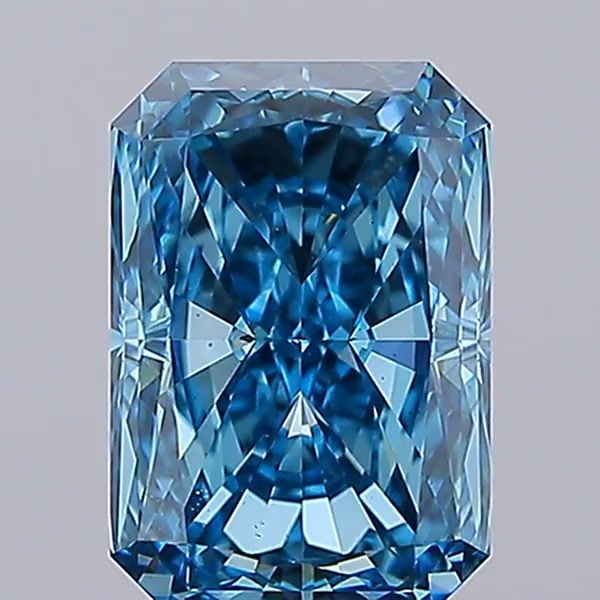 Lab-Grown Radiant Diamond - 4.05 Carats, Fancy Vivid Blue Color, VS1 Clarity - Certified by IGI - Report Number: LG675597059
