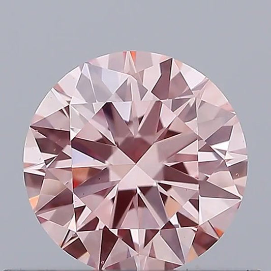 Lab-Grown Round Diamond - 0.51 Carats, Fancy Intense Pink Color, VS1 Clarity - Certified by IGI - Report Number: LG680518949