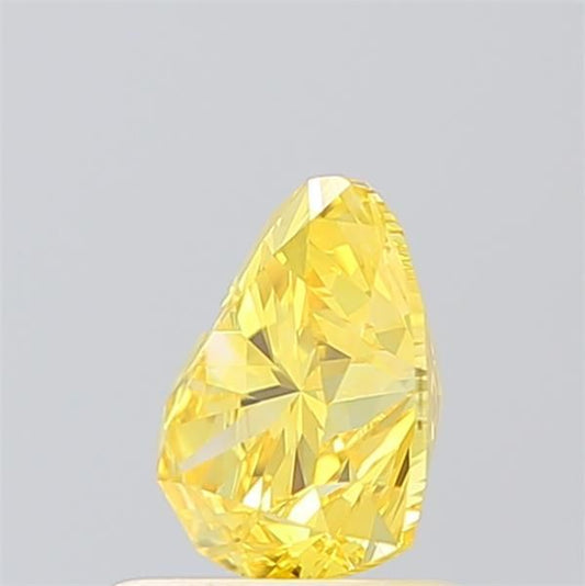 Lab-Grown Heart Diamond - 1.01 Carats, Fancy Vivid Yellow Color, VVS2 Clarity - Certified by IGI - Report Number: LG584351931
