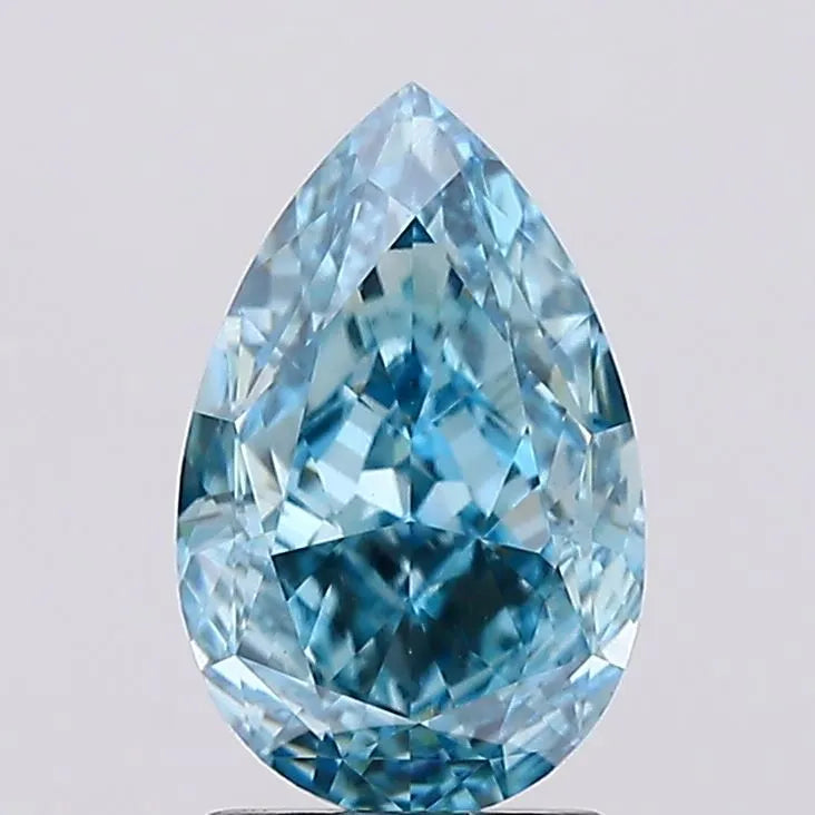 2.04ct Pear Lab Grown Diamond (Colour Fancy Vivid Blue, Clarity VVS2, IGI Certified)