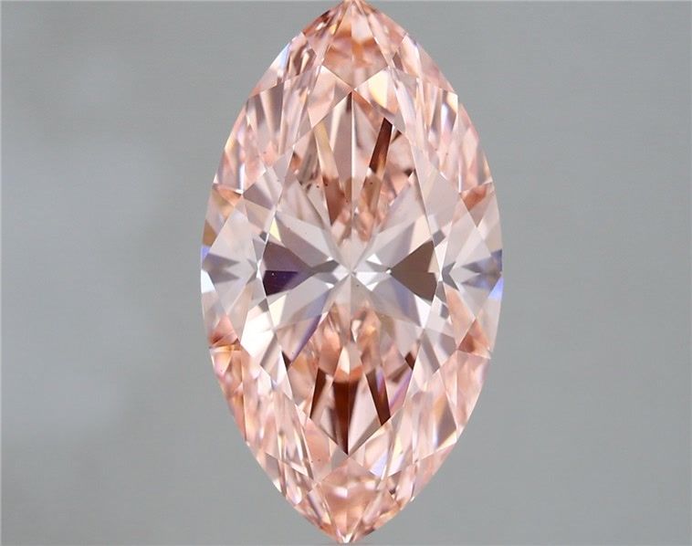 Lab-Grown Marquise Diamond - 5.03 Carats, Fancy Vivid Pink Color, VS1 Clarity - Certified by IGI - Report Number: LG690524829