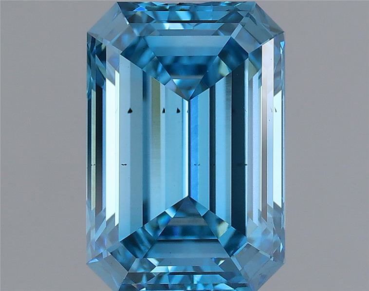 Lab-Grown Emerald Diamond - 1.55 Carats, Fancy Vivid Blue Color, VS2 Clarity - Certified by IGI - Report Number: LG597398800