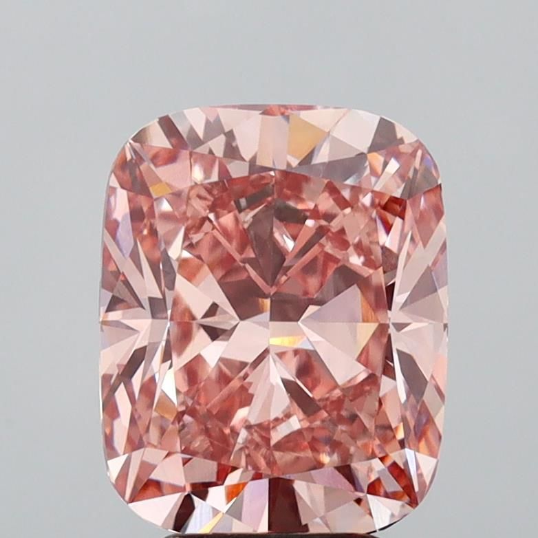 Lab-Grown Cushion Diamond - 4.65 Carats, Fancy Vivid Pink Color, VS1 Clarity - Certified by IGI - Report Number: LG593370150
