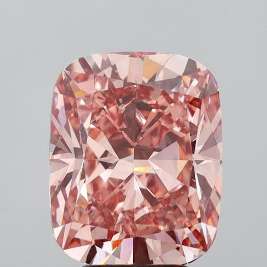 Lab-Grown Cushion Diamond - 4.65 Carats, Fancy Vivid Pink Color, VS1 Clarity - Certified by IGI - Report Number: LG593370150
