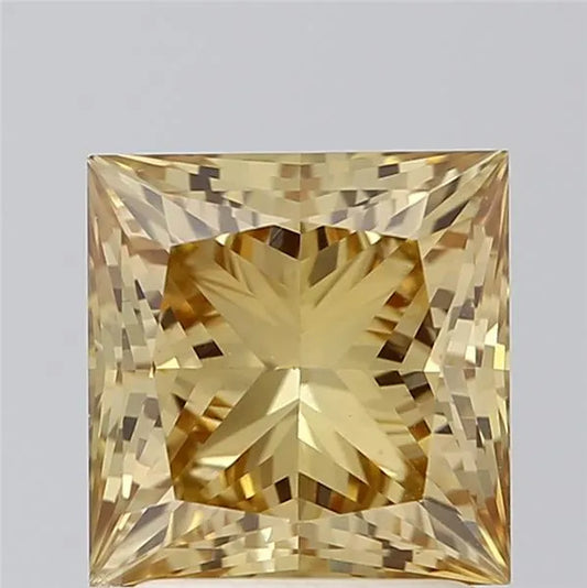 Diamant Princesse de laboratoire de 2,02 ct (jaune intense fantaisie, pureté VS1, IGI)