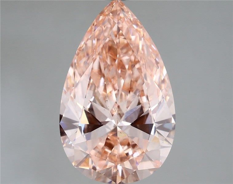Lab-Grown Pear Diamond - 5.0 Carats, Fancy Vivid Pink Color, VS1 Clarity - Certified by IGI - Report Number: LG689544992