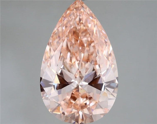 Lab-Grown Pear Diamond - 5.0 Carats, Fancy Vivid Pink Color, VS1 Clarity - Certified by IGI - Report Number: LG689544992