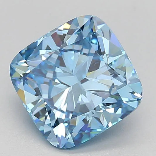 2,51 ct Kissen-Brillant im Labor gezüchteter Diamant (Farbe: Fancy Vivid Blue, Reinheit: VVS1, IGI-zertifiziert)