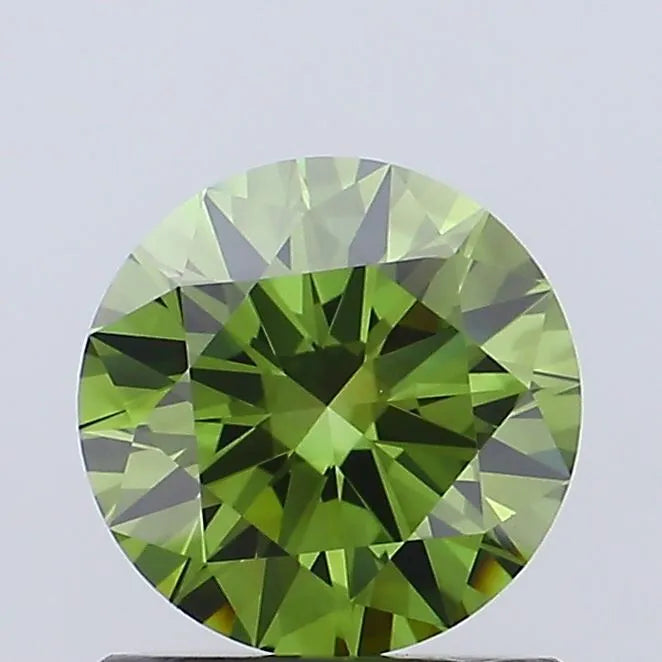 0.99ct Round Lab Grown Diamond (Colour Fancy Vivid Green, Clarity VVS2, Cut ID, IGI Certified)