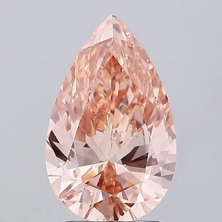 2.52ct Pear Lab Grown Diamond (Colour Fancy Pink Brown, Clarity VS2, IGI Certified)