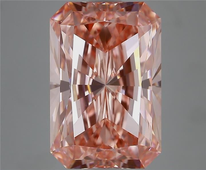 Lab-Grown Radiant Diamond - 6.11 Carats, Fancy Vivid Pink Color, VS1 Clarity - Certified by IGI - Report Number: LG681502254