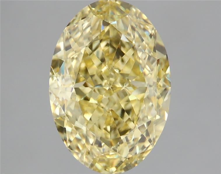 Lab-Grown Oval Diamond - 3.59 Carats, Fancy Vivid Yellow Color, VS1 Clarity - Certified by IGI - Report Number: LG675531985