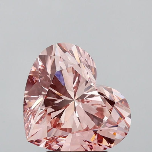 Lab-Grown Heart Diamond - 4.09 Carats, Fancy Vivid Pink Color, VS1 Clarity - Certified by IGI - Report Number: LG593370145