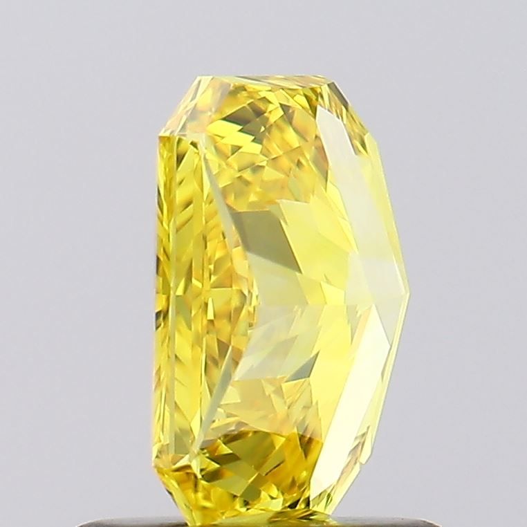 Lab-Grown Radiant Diamond - 1.0 Carats, Fancy Vivid Yellow Color, VVS2 Clarity - Certified by IGI - Report Number: LG607389701