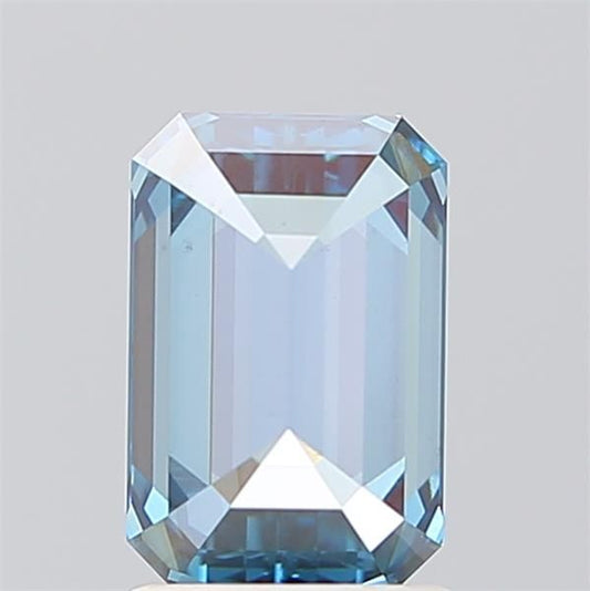 Lab-Grown Emerald Diamond - 1.56 Carats, Fancy Vivid Blue Color, VS2 Clarity - Certified by IGI - Report Number: LG588342203
