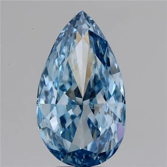 7,13 ct birnenförmiger, im Labor gezüchteter Diamant (Farbe: Fancy Vivid Blue, Reinheit: VS1, IGI-zertifiziert)