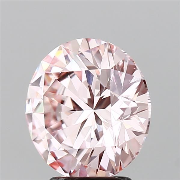 Lab-Grown Round Diamond - 3.5 Carats, Fancy Pink Color, VS1 Clarity - Certified by IGI - Report Number: LG598330735
