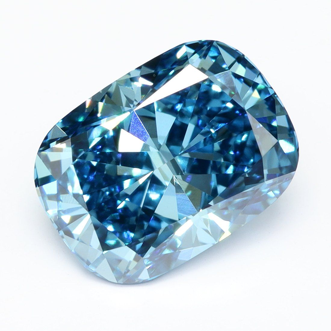 Lab-Grown Cushion Diamond - 2.05 Carats, Fancy Vivid Blue Color, VVS2 Clarity - Certified by IGI - Report Number: LG605348141