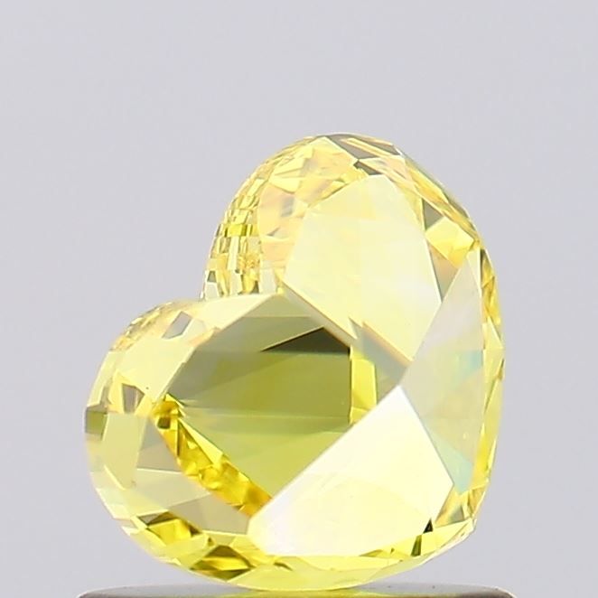Lab-Grown Heart Diamond - 1.02 Carats, Fancy Vivid Yellow Color, VVS2 Clarity - Certified by IGI - Report Number: LG631429190