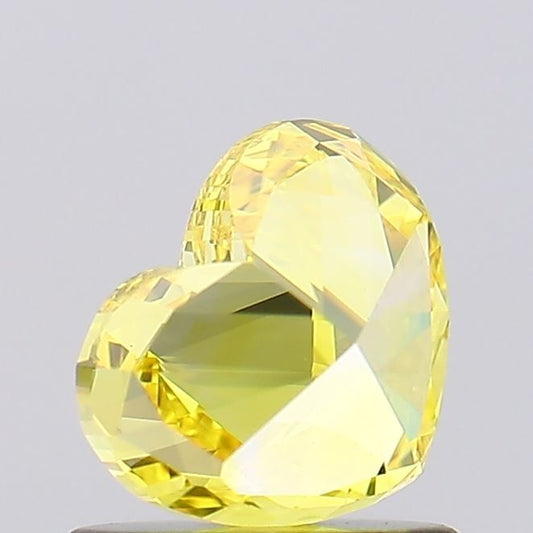 Lab-Grown Heart Diamond - 1.02 Carats, Fancy Vivid Yellow Color, VVS2 Clarity - Certified by IGI - Report Number: LG631429190