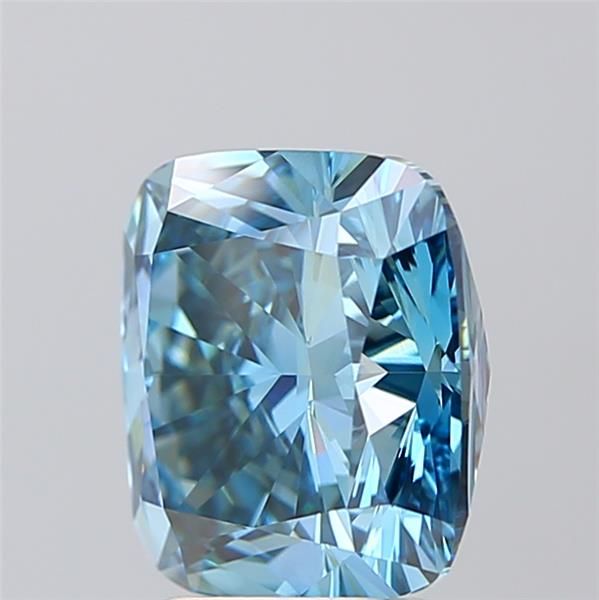Lab-Grown Cushion Diamond - 4.0 Carats, Fancy Vivid Blue Color, VVS2 Clarity - Certified by IGI - Report Number: LG588343351