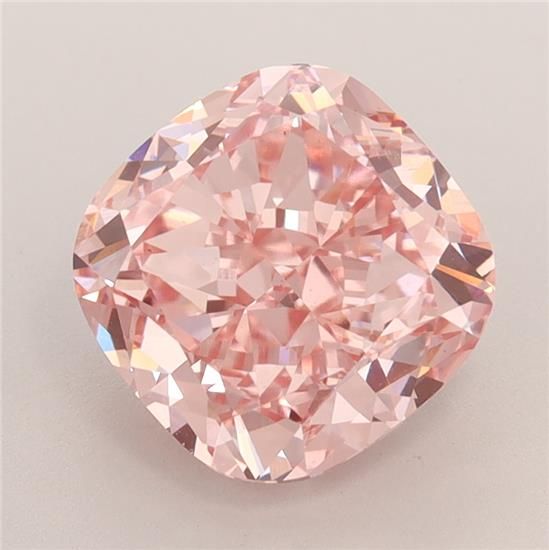 Lab-Grown Cushion Diamond - 3.5 Carats, Fancy Intense Brownish Pink Color, VS1 Clarity - Certified by IGI - Report Number: LG578338130