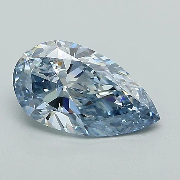 0.87ct Pear Lab Grown Diamond (Colour Fancy Vivid Blue, Clarity VVS1, Cut VG, IGI Certified)