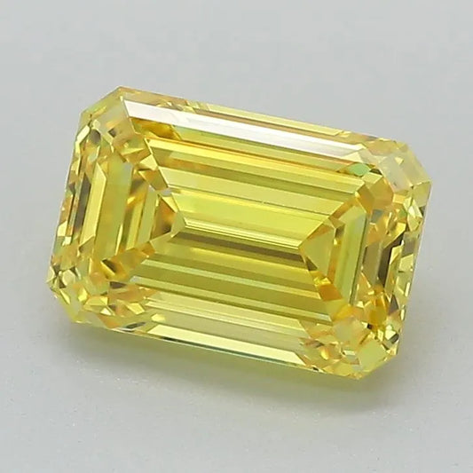 1.05ct Emerald Lab Grown Diamond (Colour Fancy Intense Yellow, Clarity VS1, Cut VG, IGI Certified)