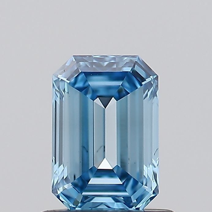 Lab-Grown Emerald Diamond - 0.74 Carats, Fancy Vivid Blue Color, VS2 Clarity - Certified by IGI - Report Number: LG510177723