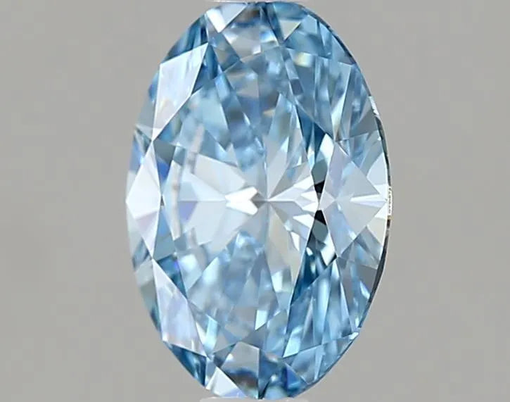 0.75ct Oval Lab Grown Diamond (Colour Fancy Vivid Blue, Clarity VVS1, IGI Certified)