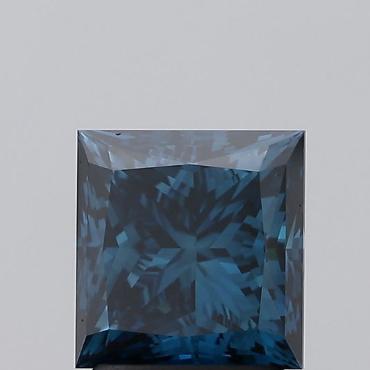 Lab-Grown Princess Diamond - 2.3 Carats, Fancy Vivid Blue Color, VVS1 Clarity - Certified by IGI - Report Number: LG476153638