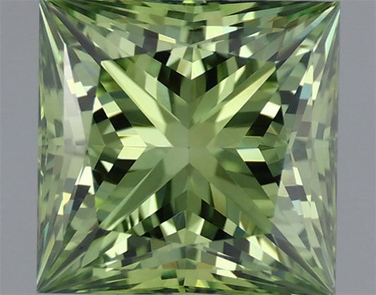 Lab-Grown Princess Diamond - 1.03 Carats, Fancy Vivid Green Color, VVS2 Clarity - Certified by IGI - Report Number: LG597398868
