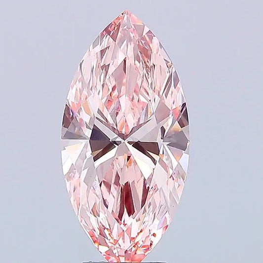 Lab-Grown Marquise Diamond - 5.03 Carats, Fancy Intense Pink Color, VS1 Clarity - Certified by IGI - Report Number: LG687506333