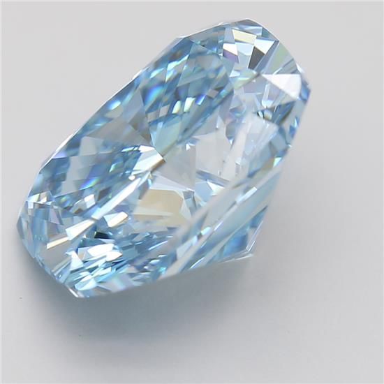Lab-Grown Cushion Diamond - 3.01 Carats, Fancy Intense Blue Color, VVS2 Clarity - Certified by IGI - Report Number: LG591358098